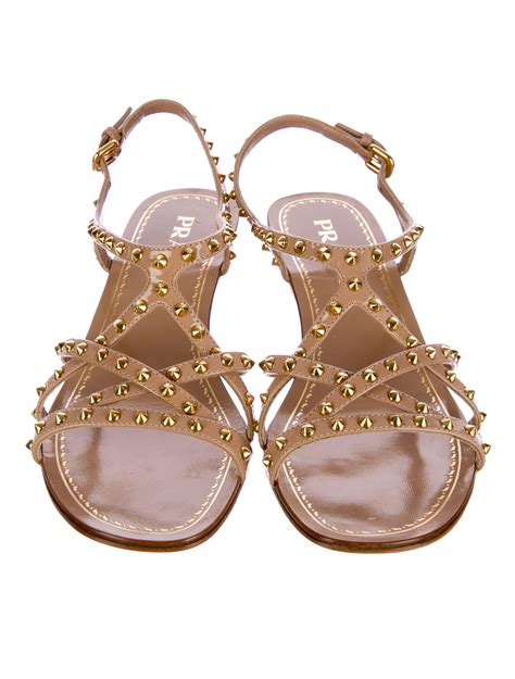 prada womens slide sandals|prada studded pony skin sandals.